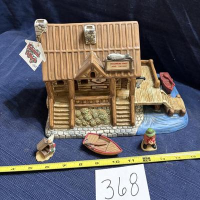 Vintage Lefton Colonial Village Fishing Lodge