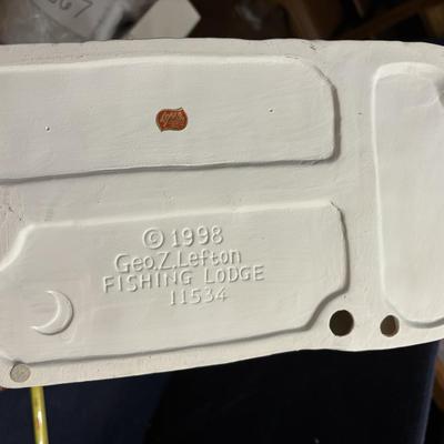 Vintage Lefton Colonial Village Fishing Lodge