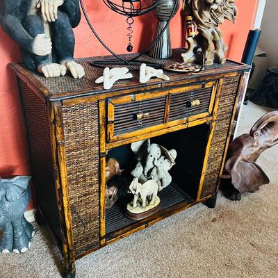 Bamboo Wicker Cabinet