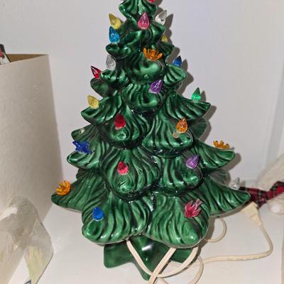 Ceramic tree and village pieces