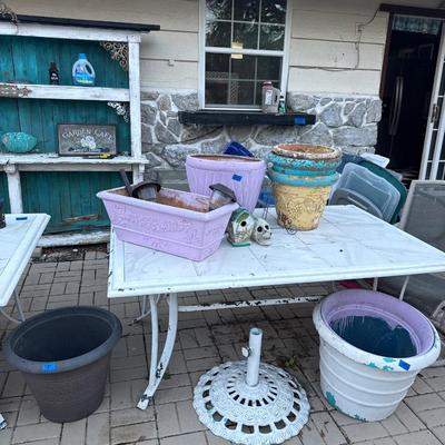 Sale Photo Thumbnail #119: - Two tables & More 
- Shelf against the wall has some base wear so can be left behind or taken. Up to you. 

NO CHERRY PICKING or taking ONLY the items you want and leaving the rest or you will be banned! Please arrive with enough time to load. Bring box