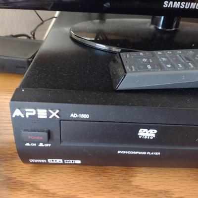 SAMSUNG 22" TV AND APEX DVD PLAYER BOTH HAVE REMOTES