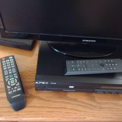 SAMSUNG 22" TV AND APEX DVD PLAYER BOTH HAVE REMOTES