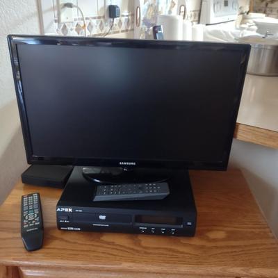 SAMSUNG 22" TV AND APEX DVD PLAYER BOTH HAVE REMOTES
