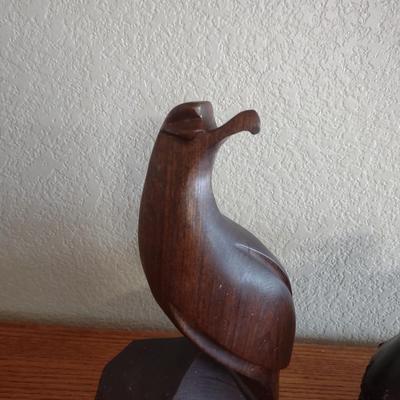 3 HAND CARVED WOODEN HOME DECOR