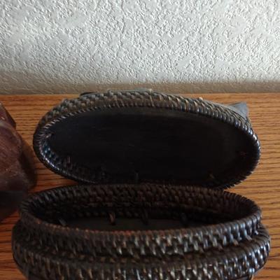 3 HAND CARVED WOODEN HOME DECOR