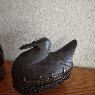 3 HAND CARVED WOODEN HOME DECOR