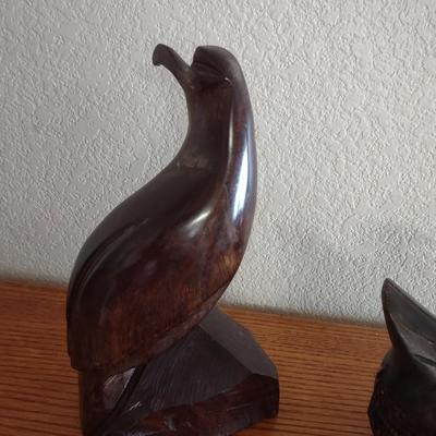 3 HAND CARVED WOODEN HOME DECOR