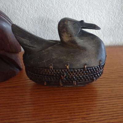 3 HAND CARVED WOODEN HOME DECOR