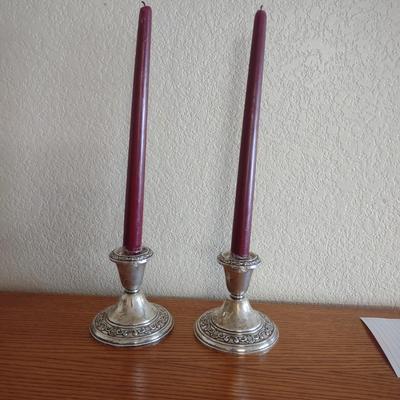 PAIR OF GORHAM WEIGHTED STERLING SILVER CANDLE HOLDERS