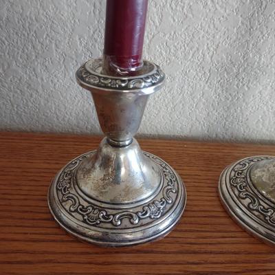 PAIR OF GORHAM WEIGHTED STERLING SILVER CANDLE HOLDERS