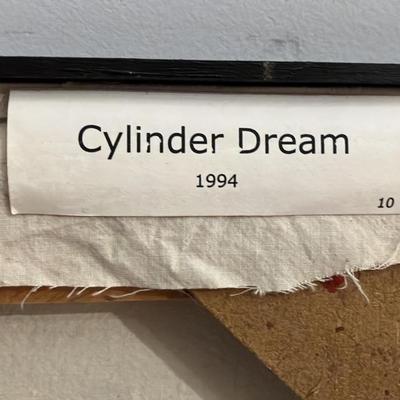 Alan Goldstein: Cylinder Dream (1994) Original Collage Acrylic on Cloth.