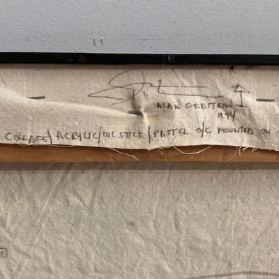 Alan Goldstein: Cylinder Dream (1994) Original Collage Acrylic on Cloth.