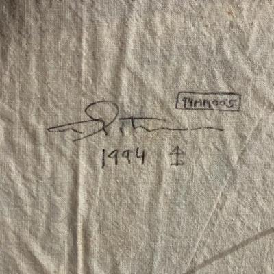 Alan Goldstein: Cylinder Dream (1994) Original Collage Acrylic on Cloth.