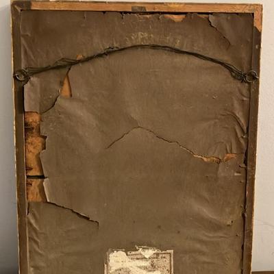 Antique Woodblock Hand Colored Print “Contemplating the Waves” (After Utagawa Kuniyoshi)