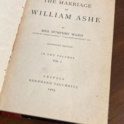 Antique Book by Mrs. Humphry Ward - “The Marriage of William Ashe” tauchnitz 1905