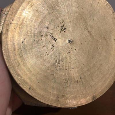 Antique Chinese Cloisonné Enamel Lidded Hexagonal Vessel and Scalloped Bowl