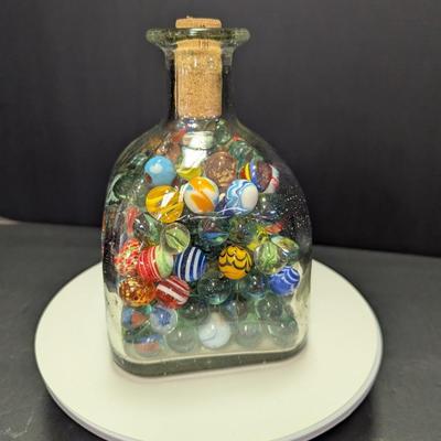 Jar Of Multi-Colored Marbles