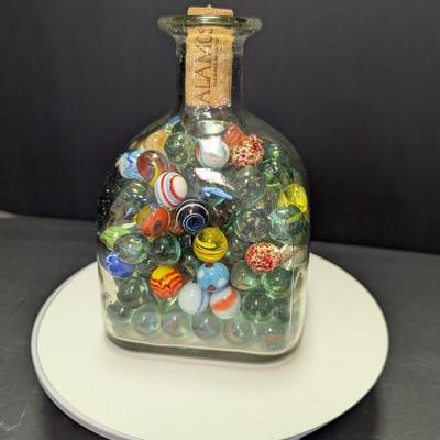 Jar Of Multi-Colored Marbles