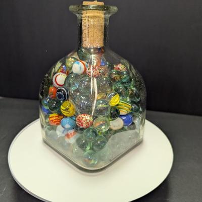 Jar Of Multi-Colored Marbles