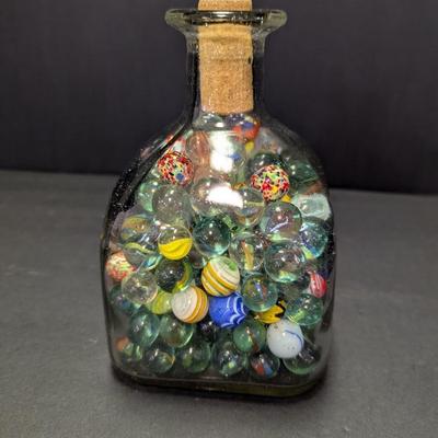 Jar Of Multi-Colored Marbles