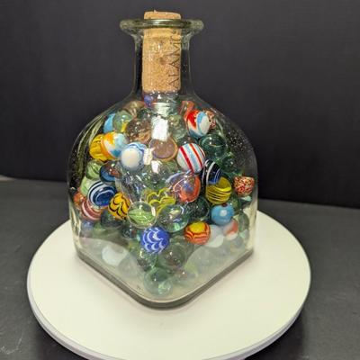 Jar Of Multi-Colored Marbles