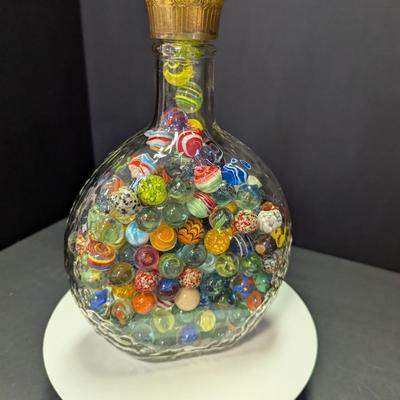 Jar Of Multi-Colored Marbles