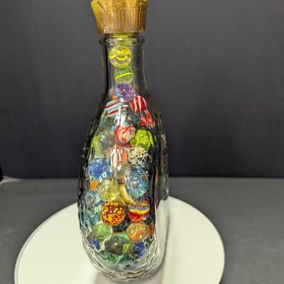 Jar Of Multi-Colored Marbles