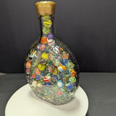 Jar Of Multi-Colored Marbles