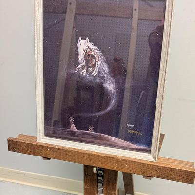 Approx 11 7/8" x 15" Red Hawk '90 Print 9/100 Red Earth '92