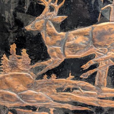 Dated/Signed On The Back Approx 13 1/4" x 10" Vintage Copper Repousse Wall Art