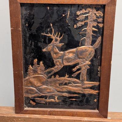 Dated/Signed On The Back Approx 13 1/4" x 10" Vintage Copper Repousse Wall Art