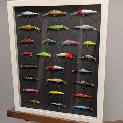 Fishing Lures Mounted In Shadow Box