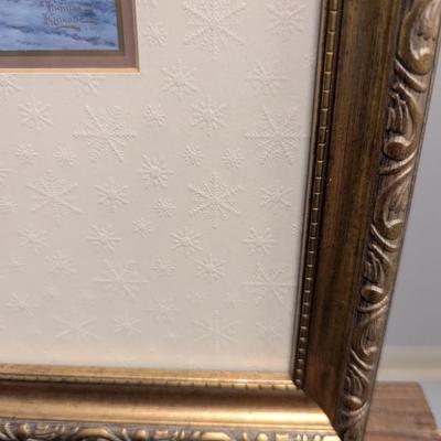 Approx 15" x 13 1/4" Memories Of Christmas Thomas Kinkade With COA