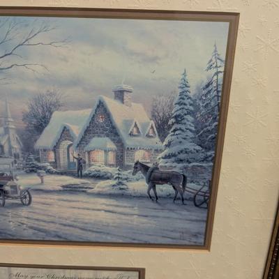 Approx 15" x 13 1/4" Memories Of Christmas Thomas Kinkade With COA