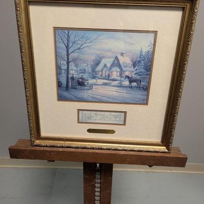 Approx 15" x 13 1/4" Memories Of Christmas Thomas Kinkade With COA