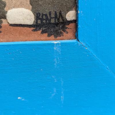 Approx 22" x 22 5/8" Sand Painting Signed By Navajo Artist Ben Matchers