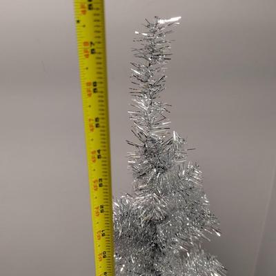 Approx 59" Silver Tinsel Christmas Tree