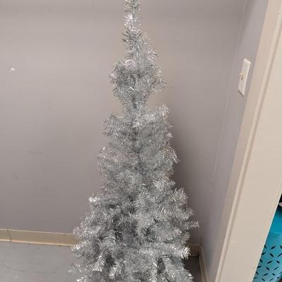 Approx 59" Silver Tinsel Christmas Tree