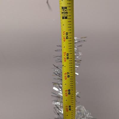Approx 59" Silver Tinsel Christmas Tree