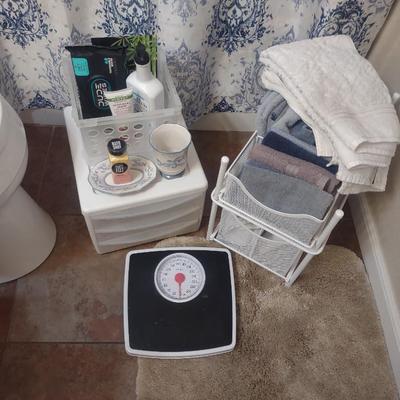 SHOWER CURTAIN, SCALE, ORGANIZERS, TOWELS AND MORE
