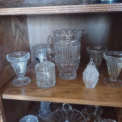 CRYSTAL AND GLASS DECOR AND SERVING PIECES