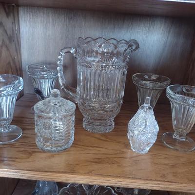 CRYSTAL AND GLASS DECOR AND SERVING PIECES