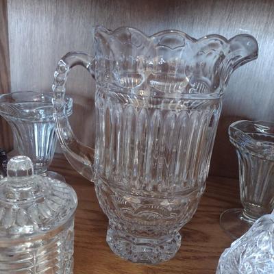 CRYSTAL AND GLASS DECOR AND SERVING PIECES