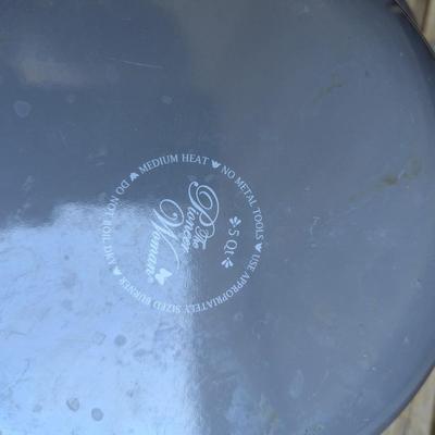 Sale Photo Thumbnail #230: bench in the background is not part of the lot this is for the cookware only