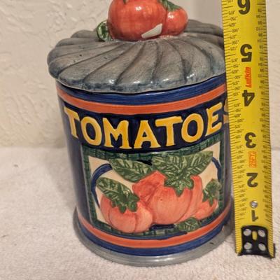 Sale Photo Thumbnail #266: small ceramic canister- looks like can of tomatoes