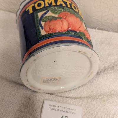 Sale Photo Thumbnail #264: small ceramic canister- looks like can of tomatoes