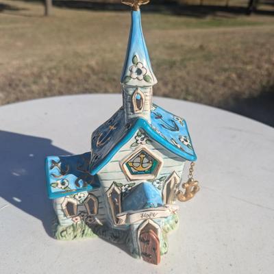 Sale Photo Thumbnail #283: Tealight candle holder- church