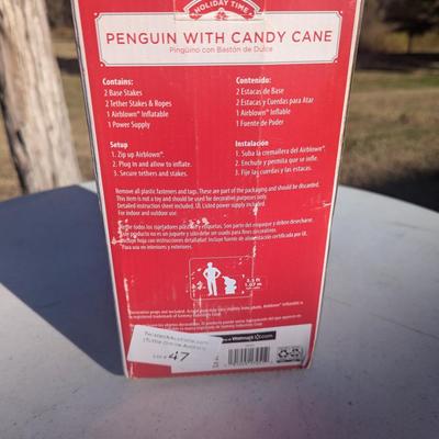 Sale Photo Thumbnail #291: Christmas decorations-inflatable penguin with candy cane