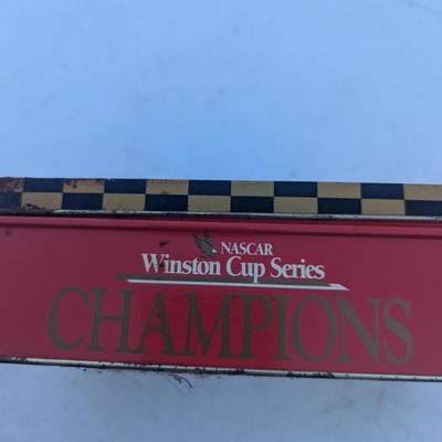 Sale Photo Thumbnail #337: vintage Naskar Winston cup tin with various drivers books of matches